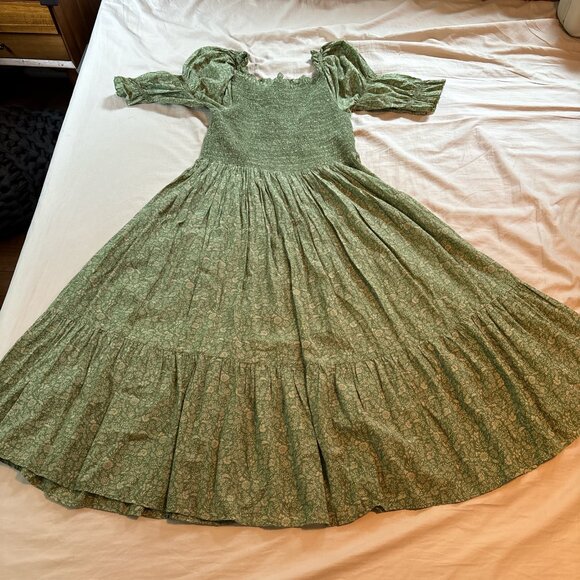 Dôen Colette Dress in Green Garden Bloom Size L - Picture 7 of 16